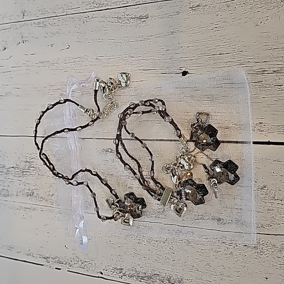 BRIGHTON SMOKY IRIDESCENT CROSS NECKLACE, BRACELET & EARRING SET - Picture 7 of 7